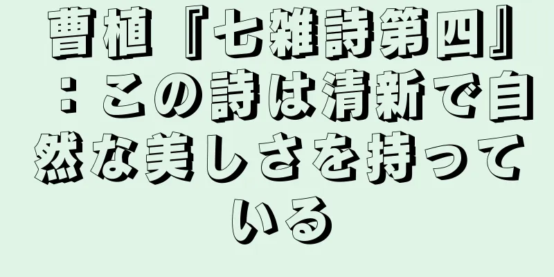 曹植『七雑詩第四』：この詩は清新で自然な美しさを持っている