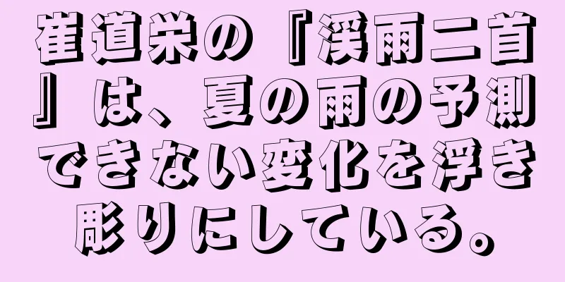 崔道栄の『渓雨二首』は、夏の雨の予測できない変化を浮き彫りにしている。