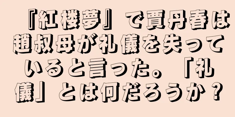 『紅楼夢』で賈丹春は趙叔母が礼儀を失っていると言った。「礼儀」とは何だろうか？