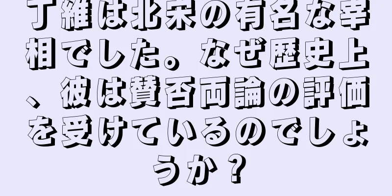丁維は北宋の有名な宰相でした。なぜ歴史上、彼は賛否両論の評価を受けているのでしょうか？
