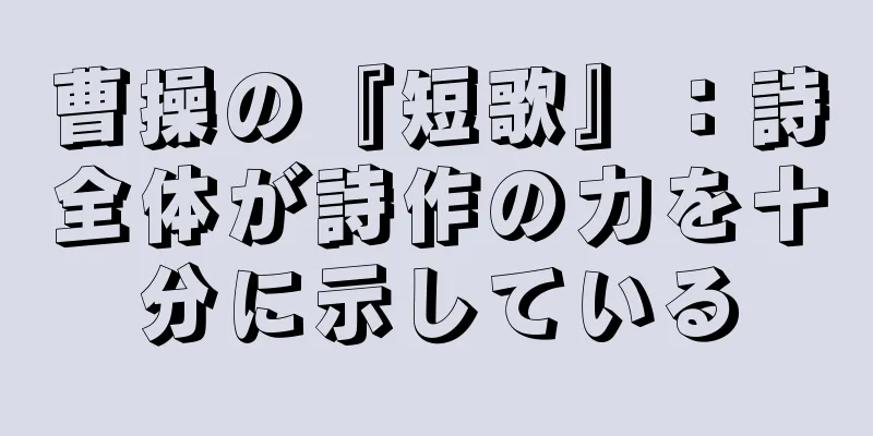 曹操の『短歌』：詩全体が詩作の力を十分に示している