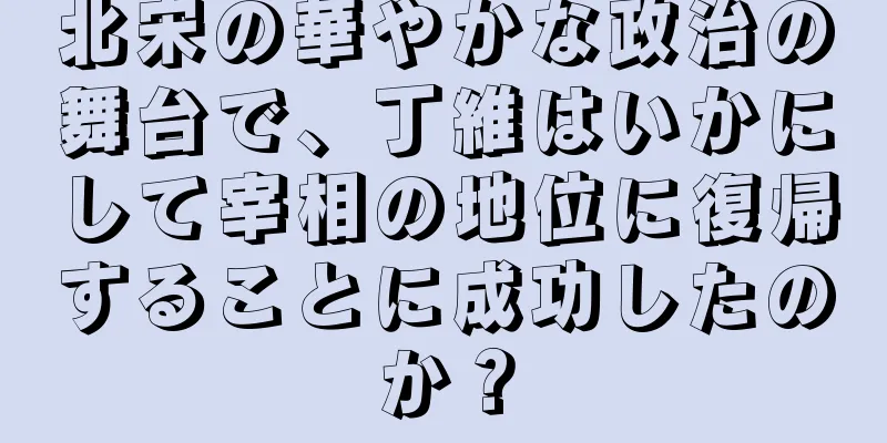 北宋の華やかな政治の舞台で、丁維はいかにして宰相の地位に復帰することに成功したのか？
