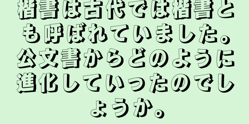 楷書は古代では楷書とも呼ばれていました。公文書からどのように進化していったのでしょうか。