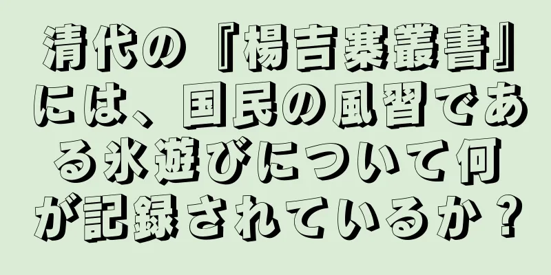 清代の『楊吉寨叢書』には、国民の風習である氷遊びについて何が記録されているか？