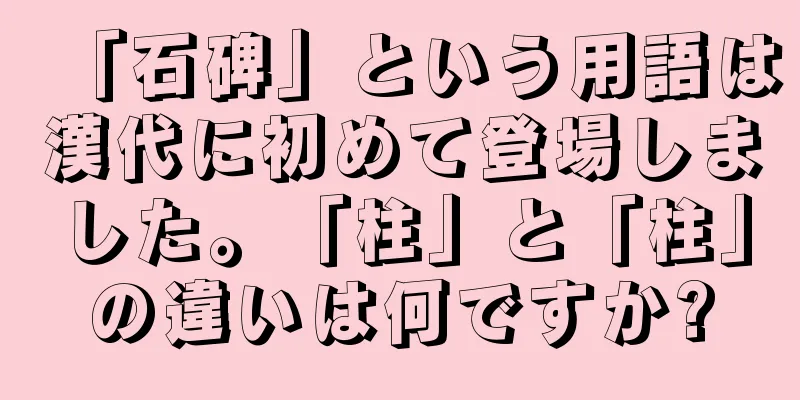 「石碑」という用語は漢代に初めて登場しました。「柱」と「柱」の違いは何ですか?