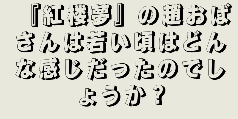 『紅楼夢』の趙おばさんは若い頃はどんな感じだったのでしょうか？