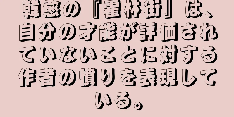 韓愈の『霍林街』は、自分の才能が評価されていないことに対する作者の憤りを表現している。