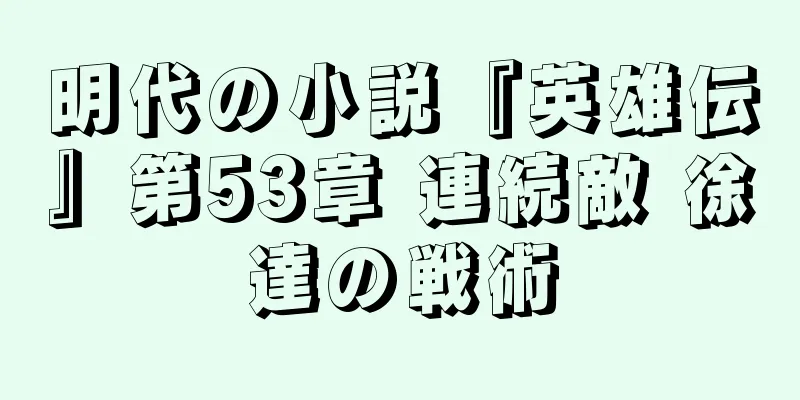 明代の小説『英雄伝』第53章 連続敵 徐達の戦術