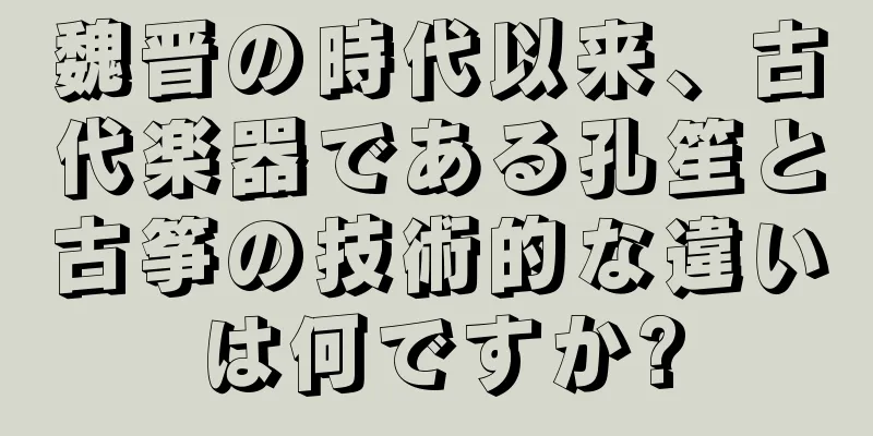 魏晋の時代以来、古代楽器である孔笙と古筝の技術的な違いは何ですか?