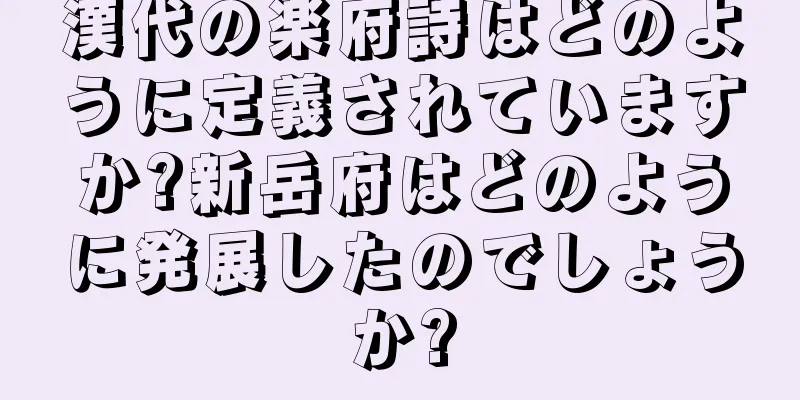 漢代の楽府詩はどのように定義されていますか?新岳府はどのように発展したのでしょうか?