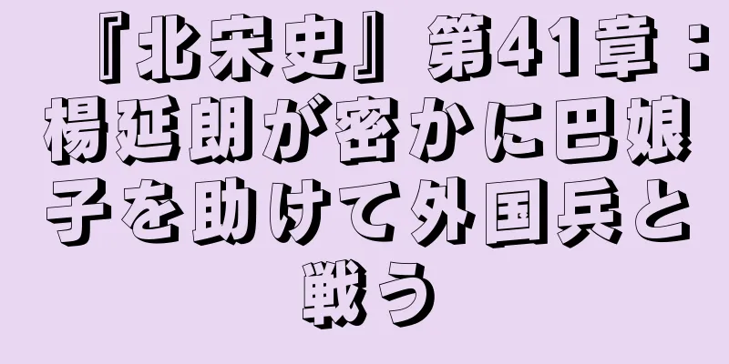 『北宋史』第41章：楊延朗が密かに巴娘子を助けて外国兵と戦う