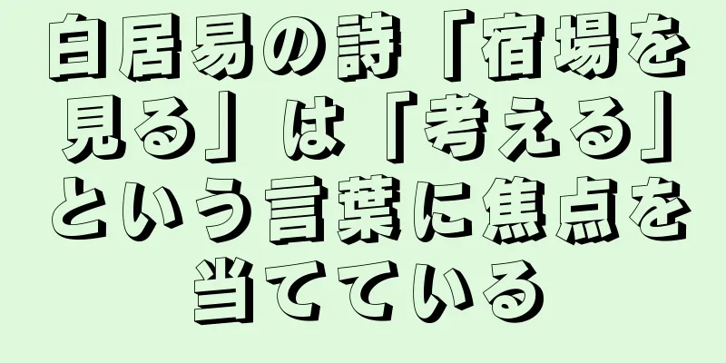 白居易の詩「宿場を見る」は「考える」という言葉に焦点を当てている