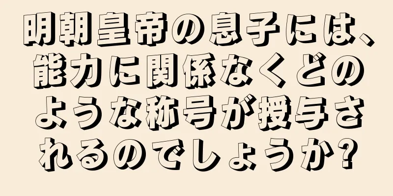 明朝皇帝の息子には、能力に関係なくどのような称号が授与されるのでしょうか?