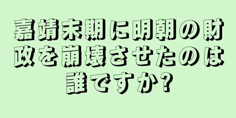 嘉靖末期に明朝の財政を崩壊させたのは誰ですか?