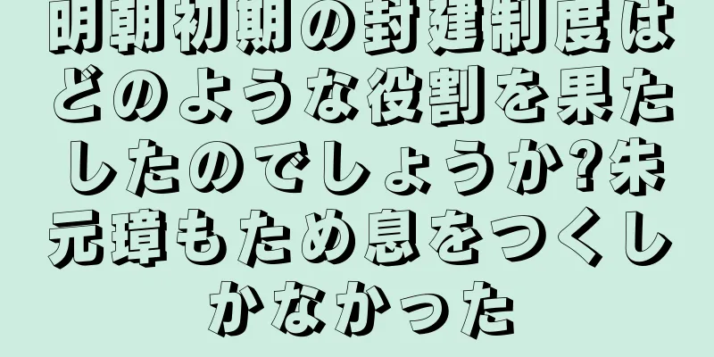 明朝初期の封建制度はどのような役割を果たしたのでしょうか?朱元璋もため息をつくしかなかった
