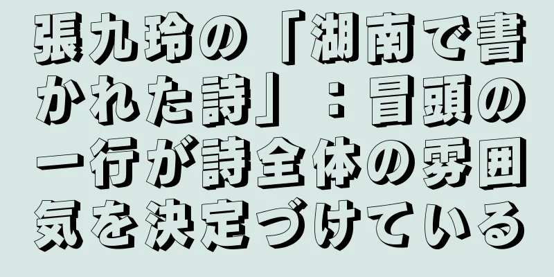 張九玲の「湖南で書かれた詩」：冒頭の一行が詩全体の雰囲気を決定づけている