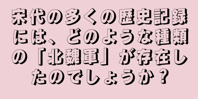宋代の多くの歴史記録には、どのような種類の「北魏軍」が存在したのでしょうか？
