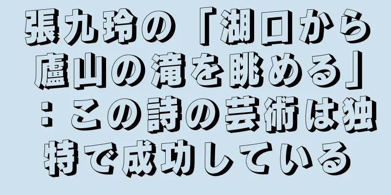 張九玲の「湖口から廬山の滝を眺める」：この詩の芸術は独特で成功している