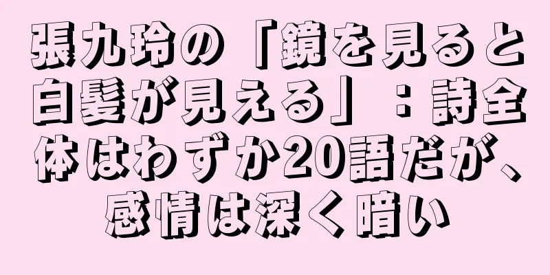 張九玲の「鏡を見ると白髪が見える」：詩全体はわずか20語だが、感情は深く暗い