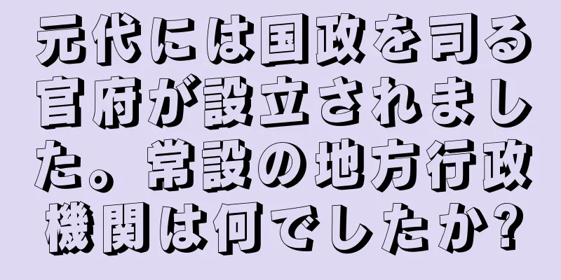 元代には国政を司る官府が設立されました。常設の地方行政機関は何でしたか?