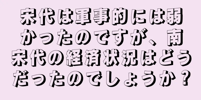 宋代は軍事的には弱かったのですが、南宋代の経済状況はどうだったのでしょうか？