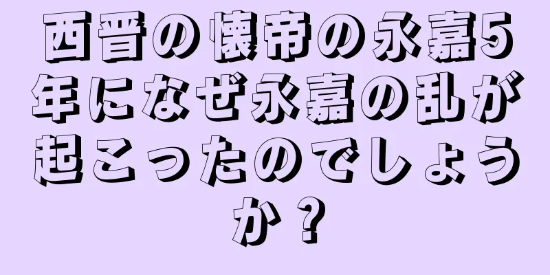 西晋の懐帝の永嘉5年になぜ永嘉の乱が起こったのでしょうか？