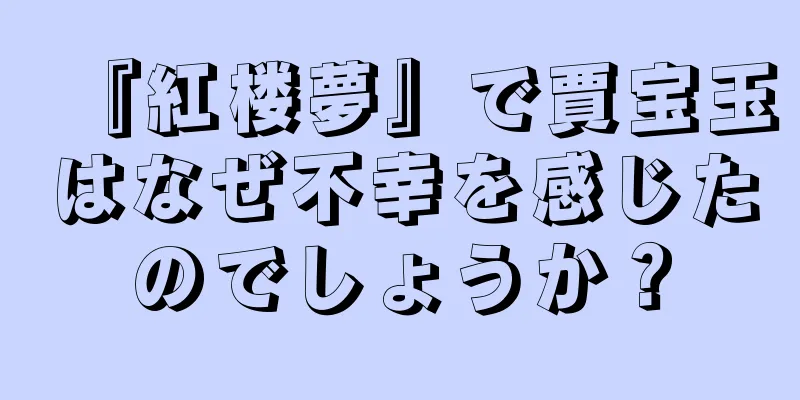 『紅楼夢』で賈宝玉はなぜ不幸を感じたのでしょうか？
