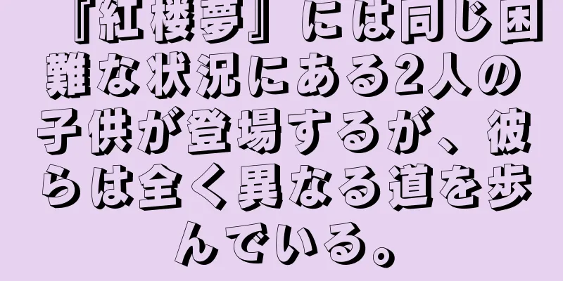 『紅楼夢』には同じ困難な状況にある2人の子供が登場するが、彼らは全く異なる道を歩んでいる。