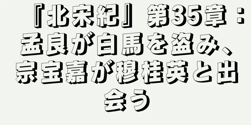 『北宋紀』第35章：孟良が白馬を盗み、宗宝嘉が穆桂英と出会う