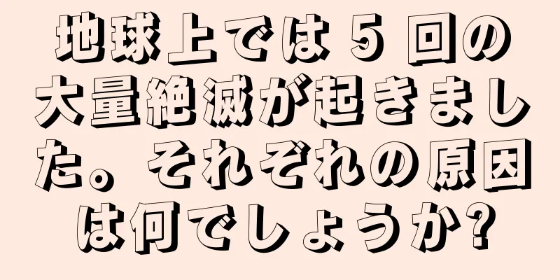 地球上では 5 回の大量絶滅が起きました。それぞれの原因は何でしょうか?