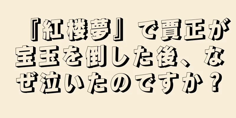 『紅楼夢』で賈正が宝玉を倒した後、なぜ泣いたのですか？