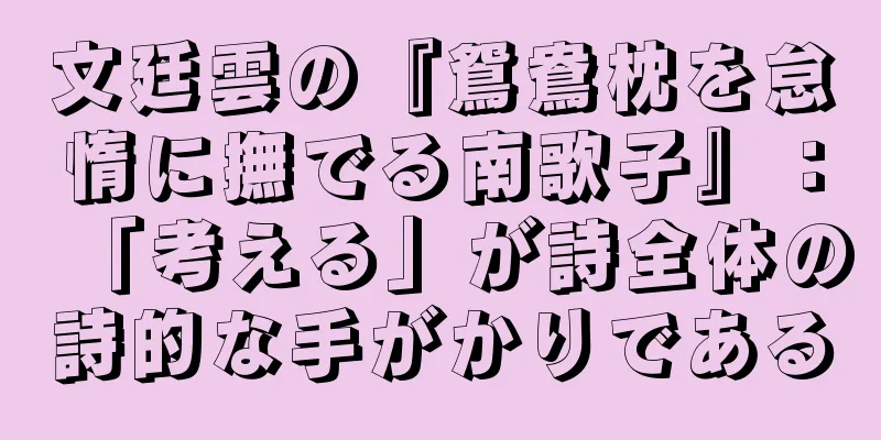 文廷雲の『鴛鴦枕を怠惰に撫でる南歌子』：「考える」が詩全体の詩的な手がかりである