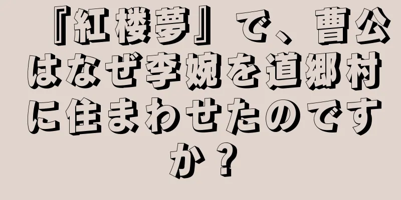 『紅楼夢』で、曹公はなぜ李婉を道郷村に住まわせたのですか？