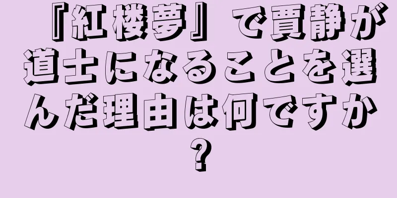 『紅楼夢』で賈静が道士になることを選んだ理由は何ですか?