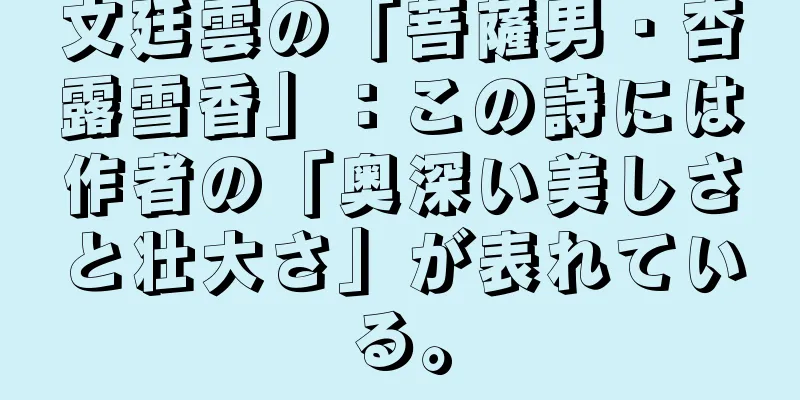 文廷雲の「菩薩男・杏露雪香」：この詩には作者の「奥深い美しさと壮大さ」が表れている。