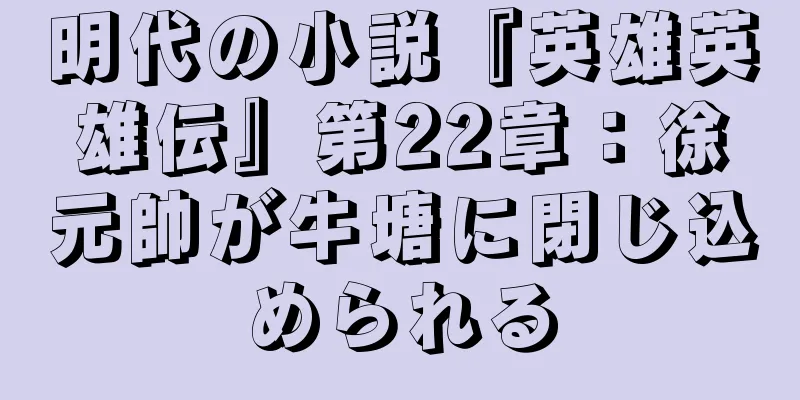 明代の小説『英雄英雄伝』第22章：徐元帥が牛塘に閉じ込められる