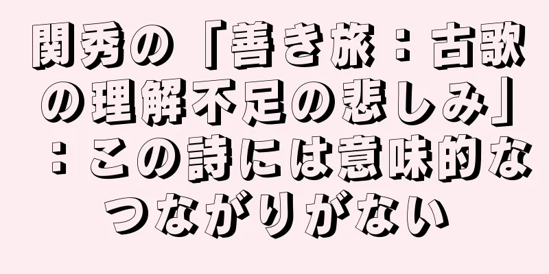 関秀の「善き旅：古歌の理解不足の悲しみ」：この詩には意味的なつながりがない