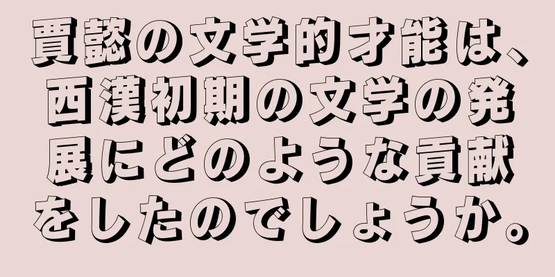賈懿の文学的才能は、西漢初期の文学の発展にどのような貢献をしたのでしょうか。