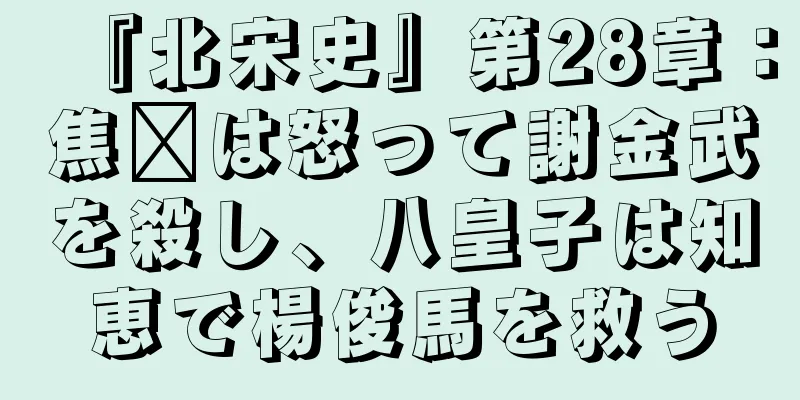 『北宋史』第28章：焦瓚は怒って謝金武を殺し、八皇子は知恵で楊俊馬を救う