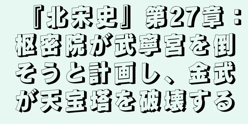 『北宋史』第27章：枢密院が武寧宮を倒そうと計画し、金武が天宝塔を破壊する