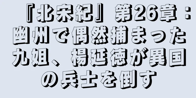 『北宋紀』第26章：幽州で偶然捕まった九姐、楊延徳が異国の兵士を倒す
