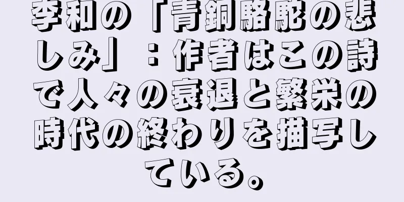 李和の「青銅駱駝の悲しみ」：作者はこの詩で人々の衰退と繁栄の時代の終わりを描写している。