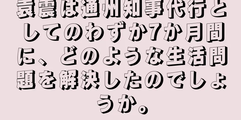 袁震は通州知事代行としてのわずか7か月間に、どのような生活問題を解決したのでしょうか。