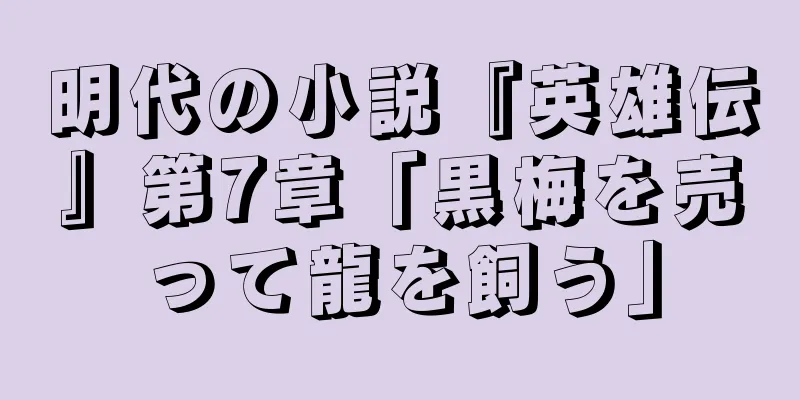 明代の小説『英雄伝』第7章「黒梅を売って龍を飼う」