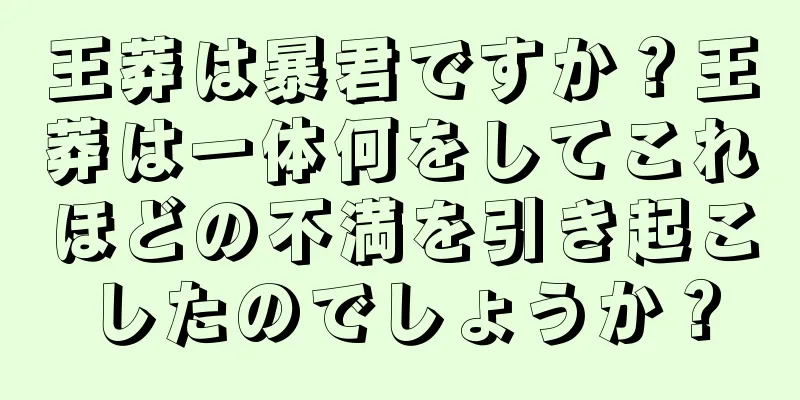 王莽は暴君ですか？王莽は一体何をしてこれほどの不満を引き起こしたのでしょうか？