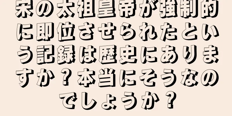 宋の太祖皇帝が強制的に即位させられたという記録は歴史にありますか？本当にそうなのでしょうか？