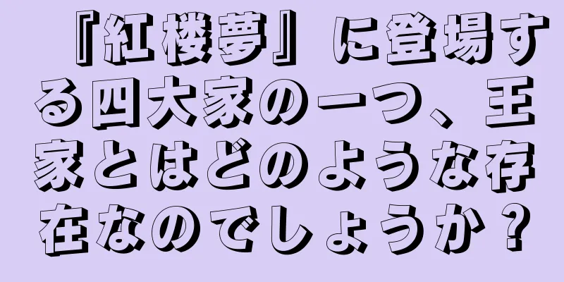 『紅楼夢』に登場する四大家の一つ、王家とはどのような存在なのでしょうか？