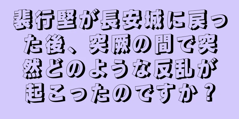 裴行堅が長安城に戻った後、突厥の間で突然どのような反乱が起こったのですか？