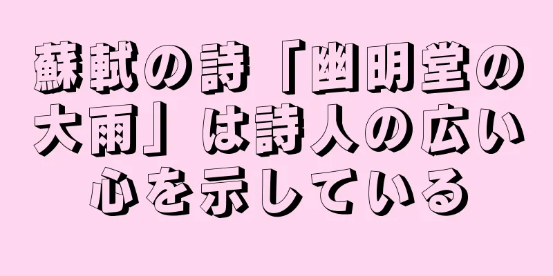 蘇軾の詩「幽明堂の大雨」は詩人の広い心を示している