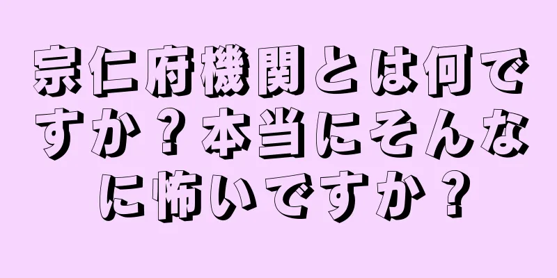 宗仁府機関とは何ですか？本当にそんなに怖いですか？